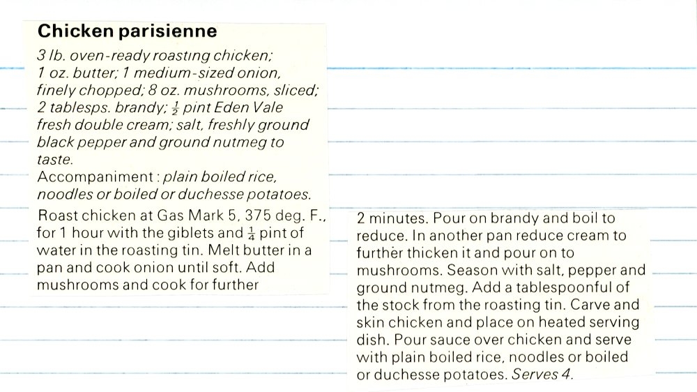 Scan 1 of 1 for Chicken Parisienne