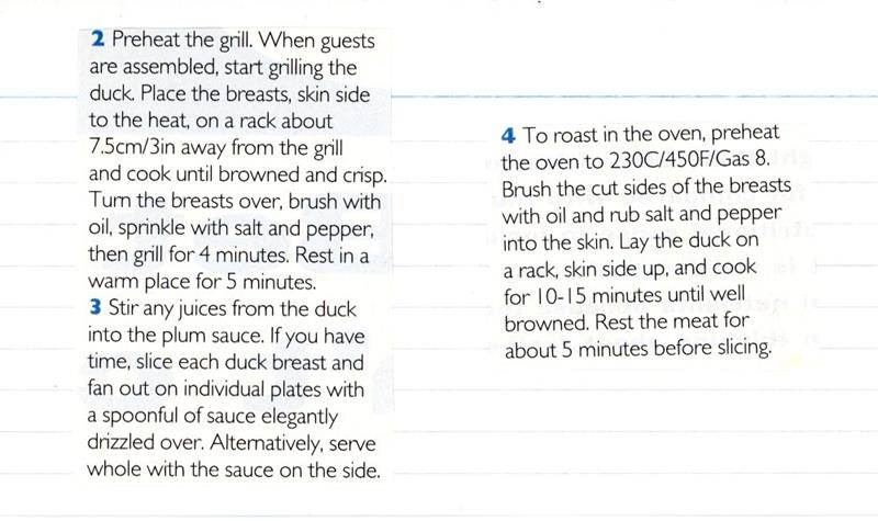 Scan 2 of 2 for Grilled Duck Breasts with Plum Sauce
