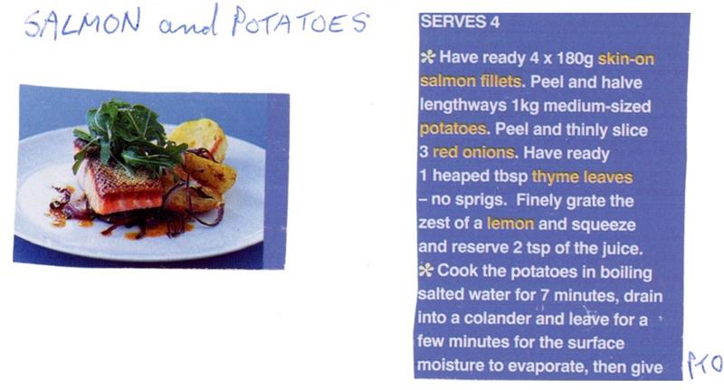 Scan 1 of 2 for Salmon and Potatoes