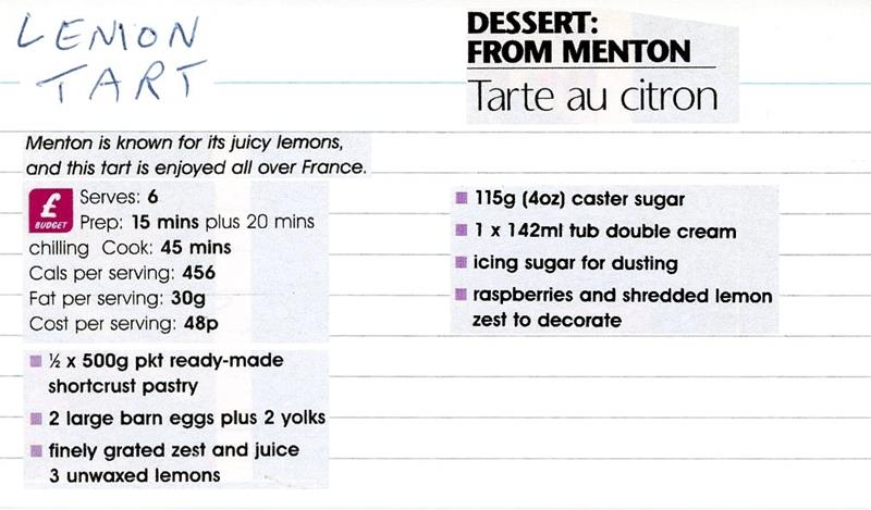 Scan 1 of 2 for Lemon Tart (Tarte au Citron)