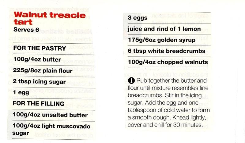 Scan 1 of 2 for Walnut Treacle Tart