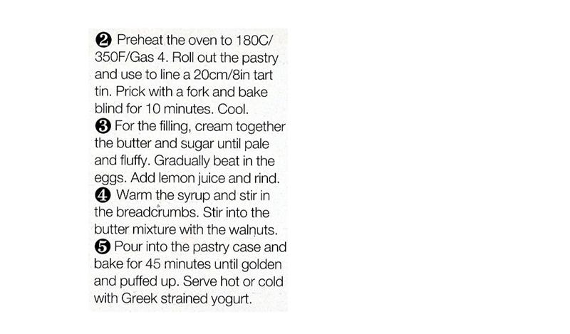 Scan 2 of 2 for Walnut Treacle Tart