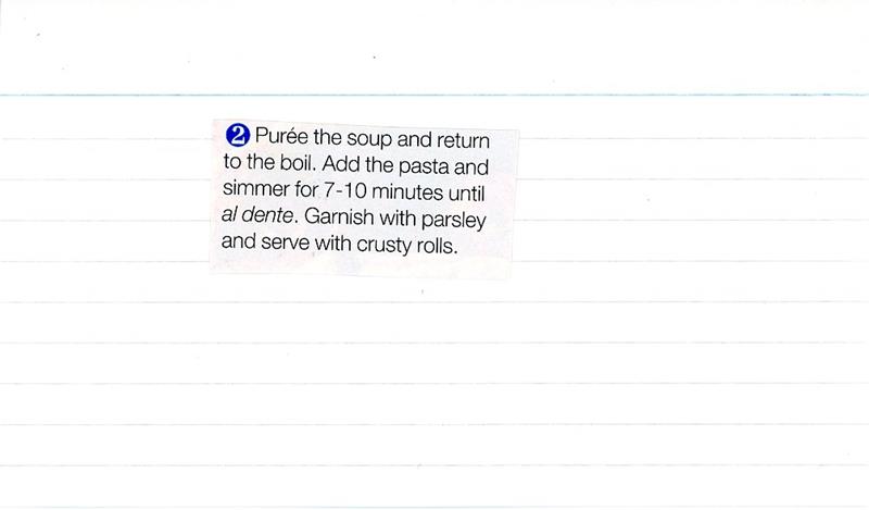 Scan 2 of 2 for Tomato and Pasta Soup