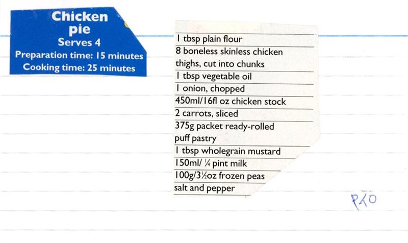 Scan 1 of 2 for Chicken Pie