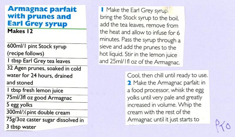 Scan 1 of 2 for Armagnac Parfait with Prunes and Earl Grey Syrup