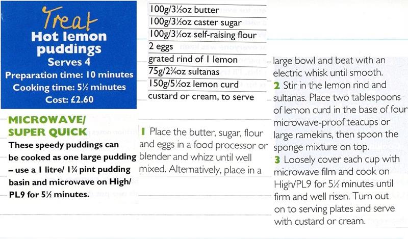 Scan 1 of 2 for Hot Lemon Puddings