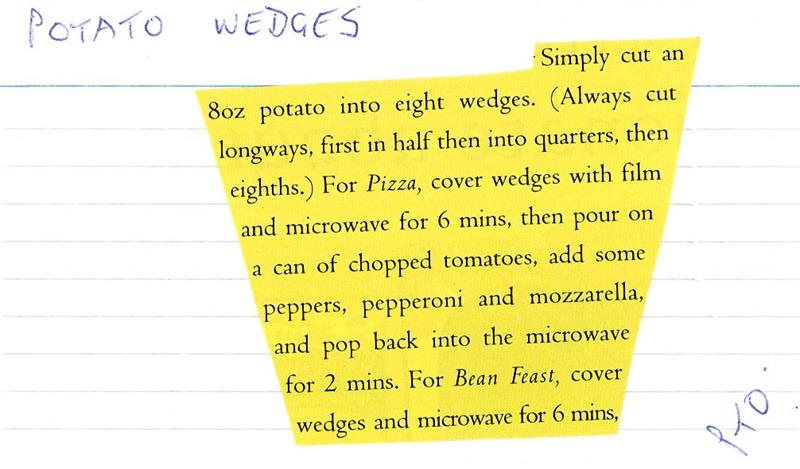 Scan 1 of 2 for Potato Wedges (Three Ways: Pizza, Bean Feast, Ploughman's)