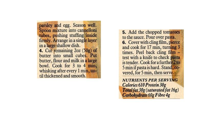 Scan 2 of 2 for Chicken & Gammon Cannelloni