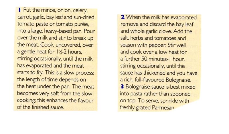 Scan 2 of 2 for Bolognaise Sauce