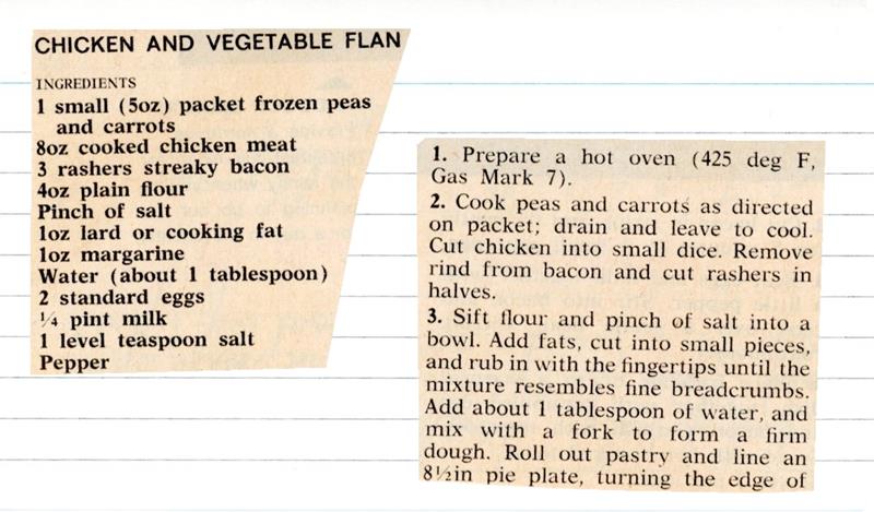 Scan 1 of 2 for Chicken and Vegetable Flan