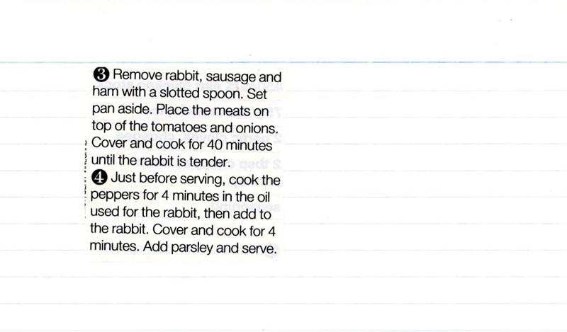 Scan 2 of 2 for Basque Wild Rabbit with Peppers