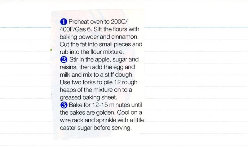 Scan 2 of 2 for Apple and Cinnamon Rock Cakes