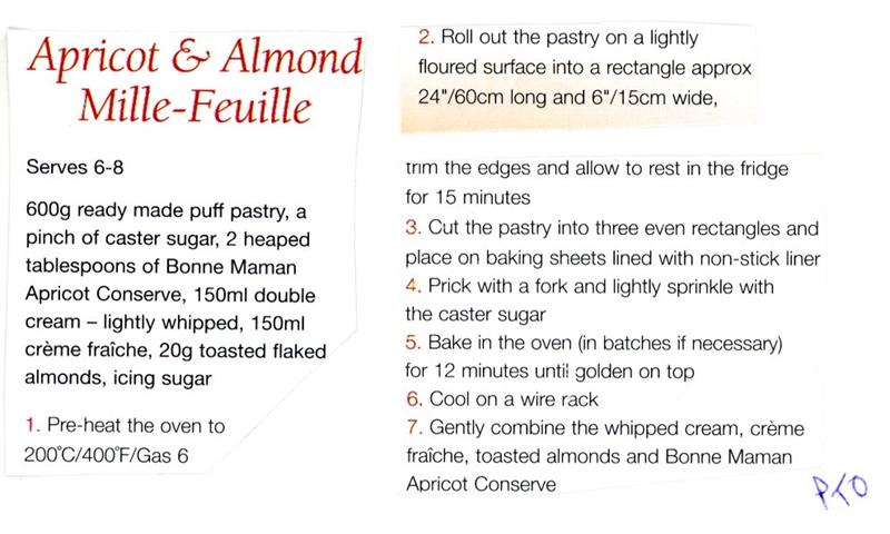 Scan 1 of 2 for Apricot & Almond Mille-Feuille