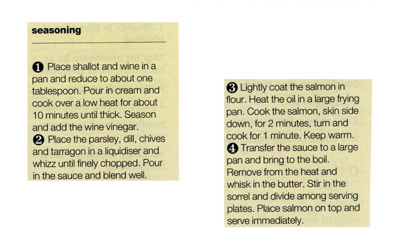 Scan 2 of 2 for Salmon Escalopes with Sorrel