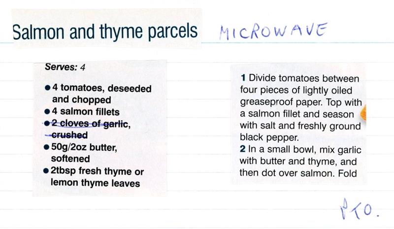 Scan 1 of 2 for Salmon and Thyme Parcels