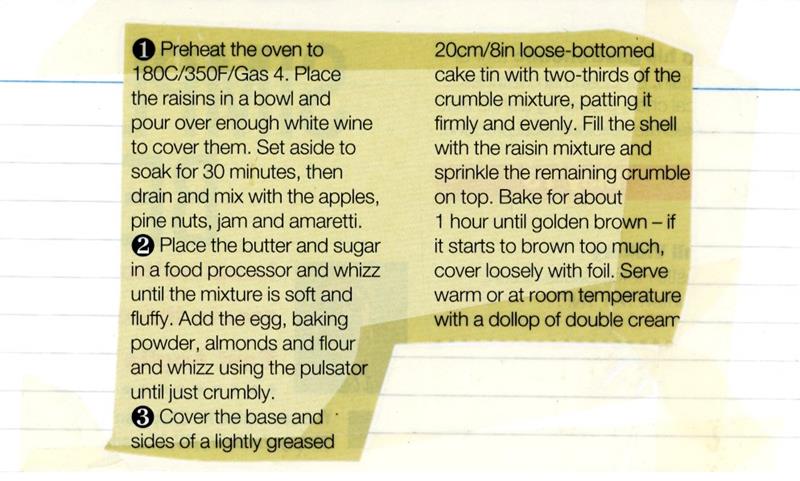 Scan 2 of 2 for Fruit Crumble Tart