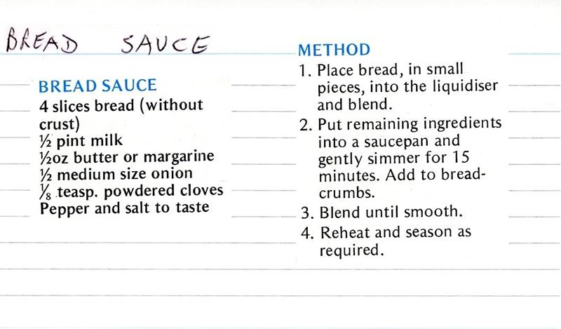 Scan 1 of 1 for Bread Sauce