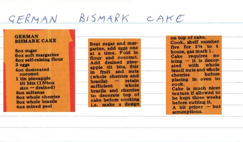 Scan 1 of 1 for German Bismark Cake