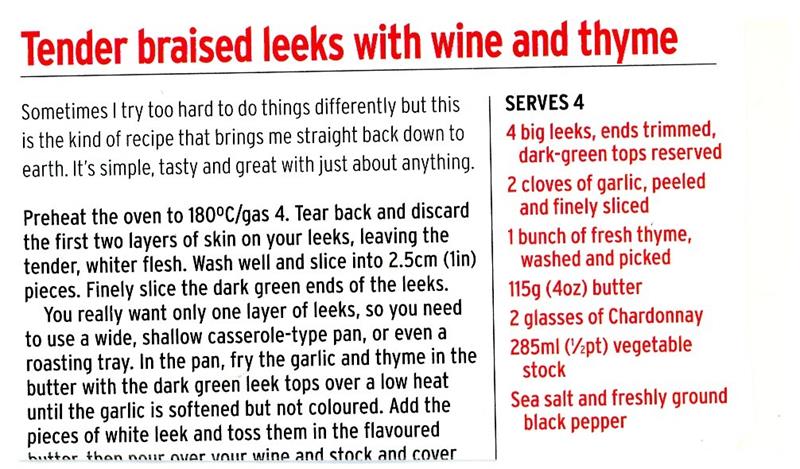Scan 1 of 2 for Tender Braised Leeks with Wine and Thyme