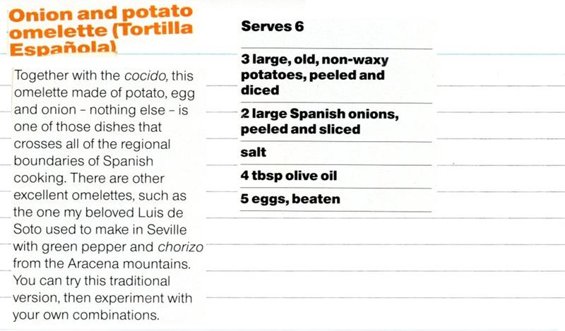 Scan 1 of 2 for Onion and Potato Omelette (Tortilla Espanola)