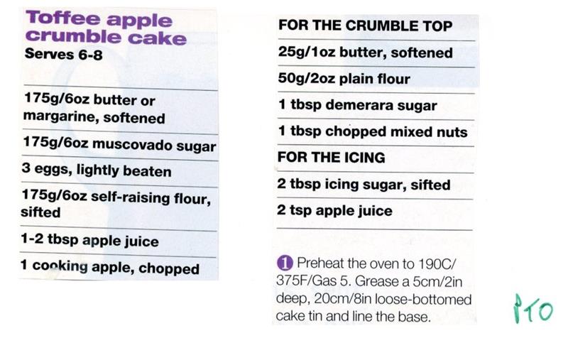 Scan 1 of 2 for Toffee Apple Crumble Cake