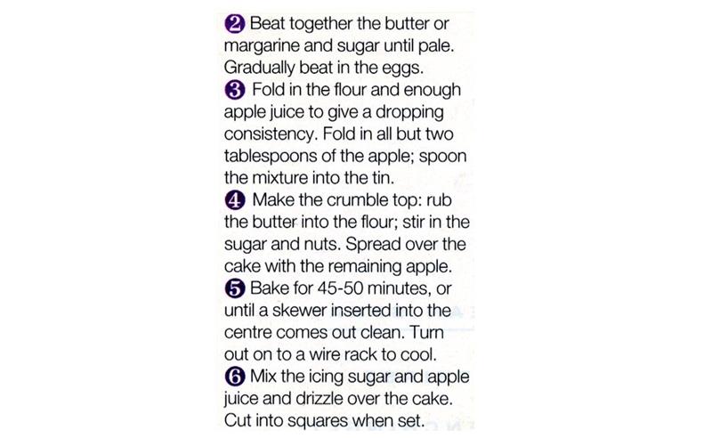 Scan 2 of 2 for Toffee Apple Crumble Cake