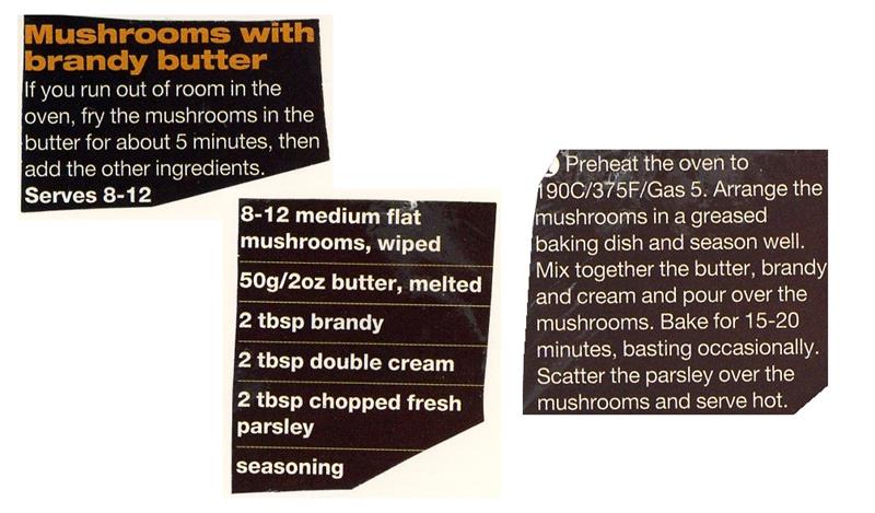 Scan 1 of 1 for Baked Mushrooms with Brandy and Cream