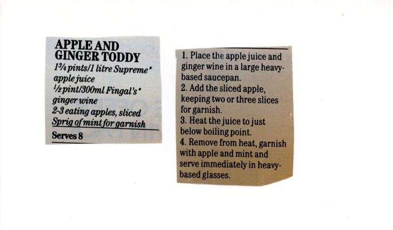 Scan 1 of 1 for Ginger Toddy