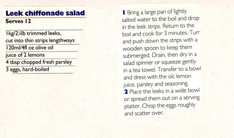 Scan 1 of 1 for Leek Chiffonade Salad
