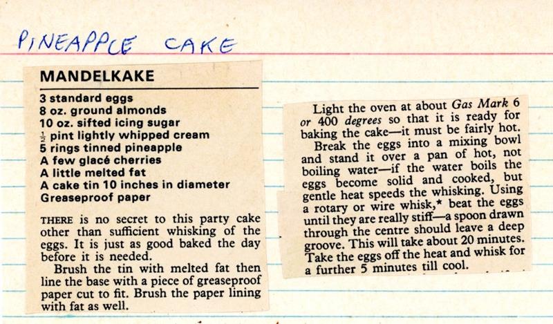 Scan 1 of 2 for Pineapple Cake (Mandelkake)