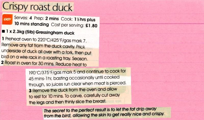 Scan 1 of 2 for Crispy Roast Duck