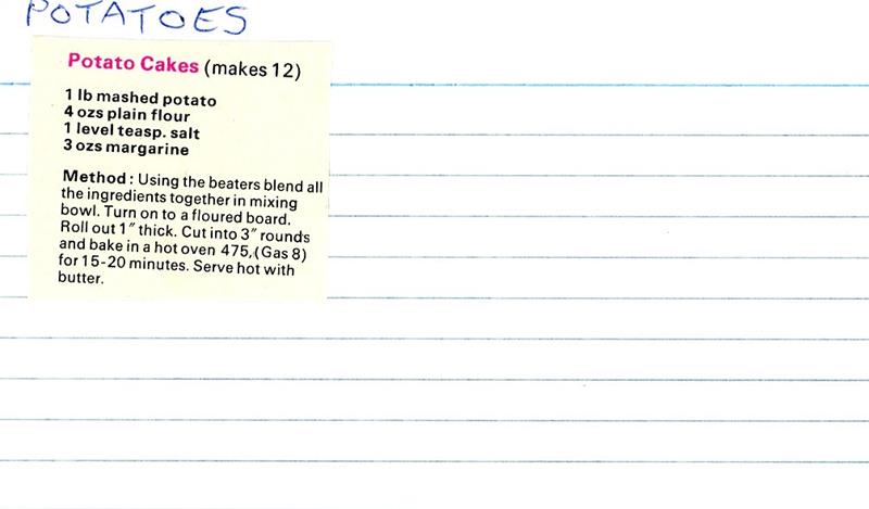 Scan 1 of 1 for Potato Cakes