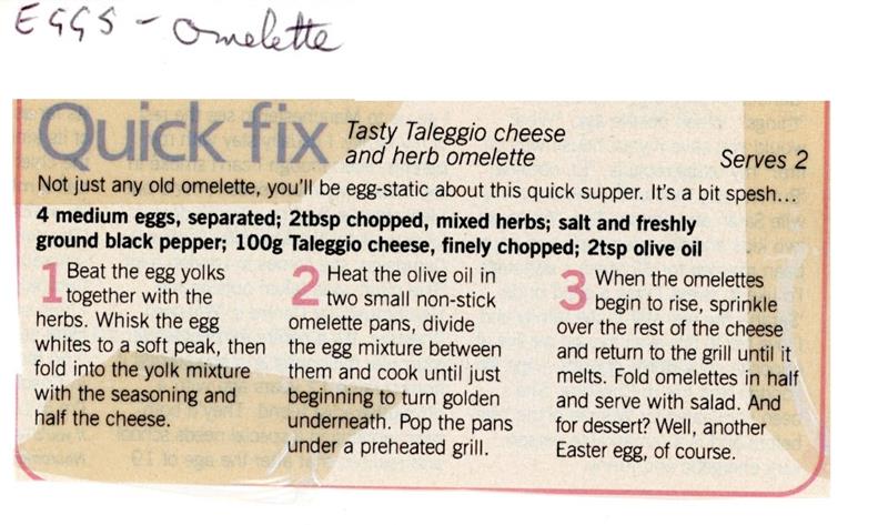 Scan 1 of 1 for Tasty Taleggio Cheese and Herb Omelette