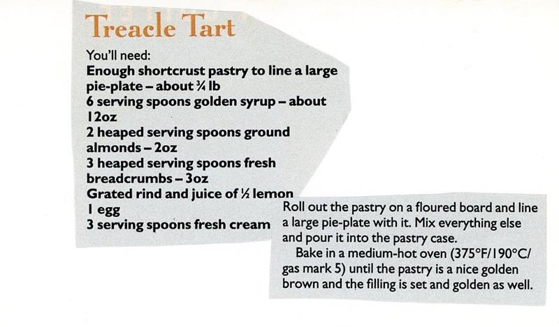Scan 1 of 1 for Treacle Tart