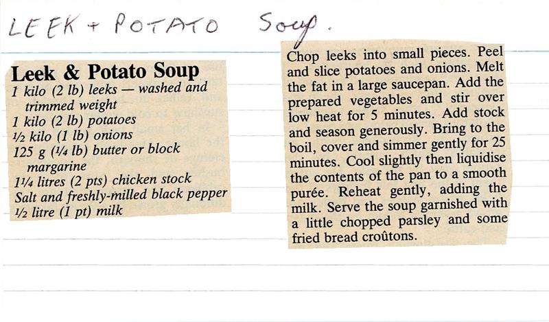 Scan 1 of 1 for Leek & Potato Soup