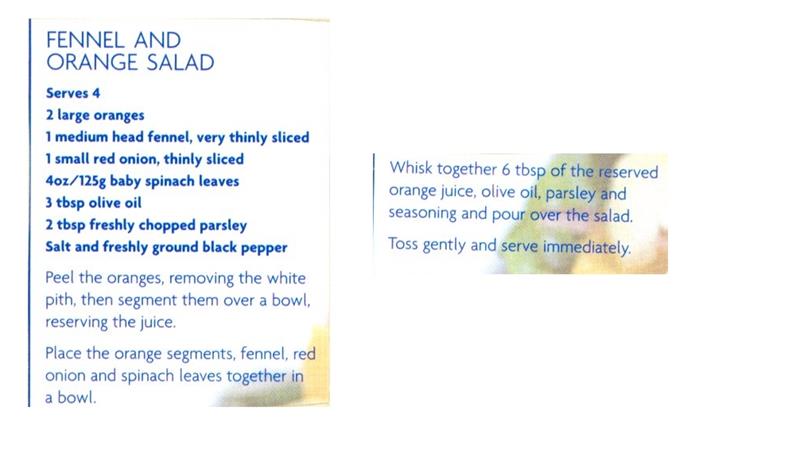 Scan 1 of 1 for Fennel and Orange Salad