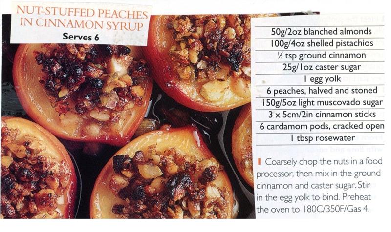 Scan 1 of 2 for Nut-Stuffed Peaches in Cinnamon Syrup