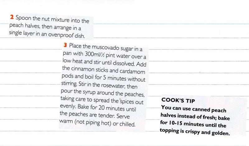 Scan 2 of 2 for Nut-Stuffed Peaches in Cinnamon Syrup