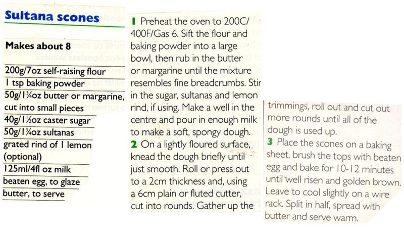 Scan 1 of 1 for Sultana Scones