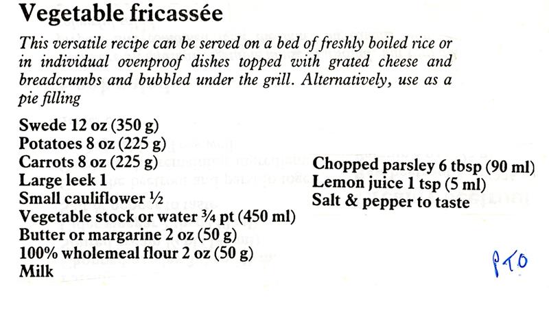 Scan 1 of 2 for Vegetable Fricassée