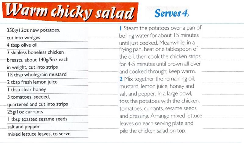 Scan 1 of 2 for Warm Chicky Salad