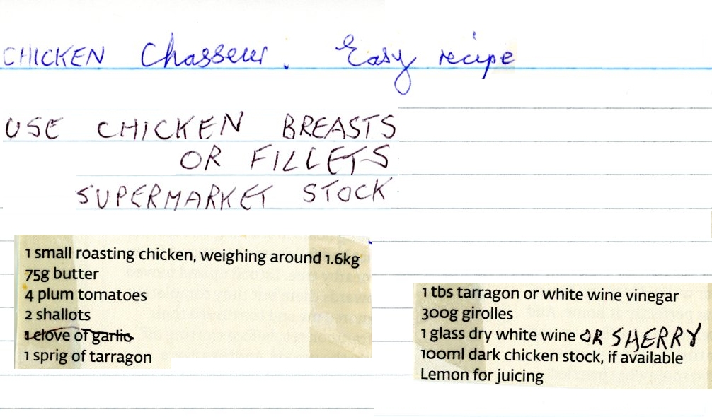 Scan 1 of 3 for Chicken Chasseur