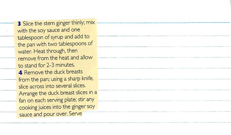 Scan 2 of 2 for Ginger Duck Breasts