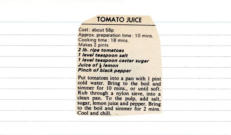 Scan 1 of 1 for Tomato Juice