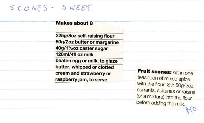 Scan 1 of 2 for Sweet Scones