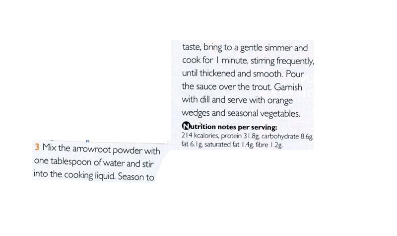 Scan 2 of 2 for Trout with Orange & Cardamom Sauce