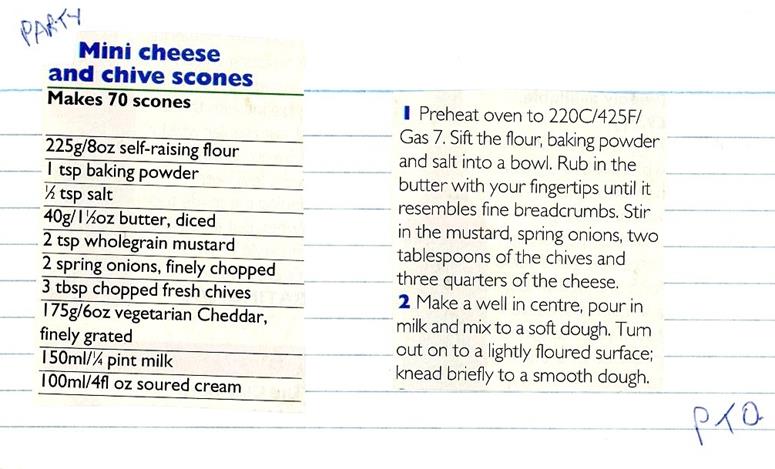 Scan 1 of 2 for Mini Cheese and Chive Scones