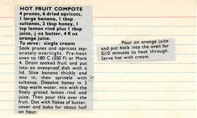 Scan 1 of 1 for Hot Fruit Compote