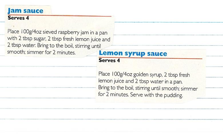 Scan 1 of 1 for Jam Sauce & Lemon Syrup Sauce