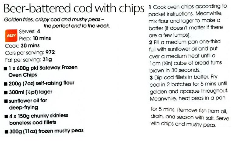 Scan 1 of 1 for Beer-battered Cod with Chips